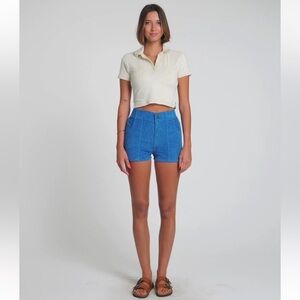 Faherty Corduroy Medium High Waist Zip Front Blue Sz S
organic Cotton